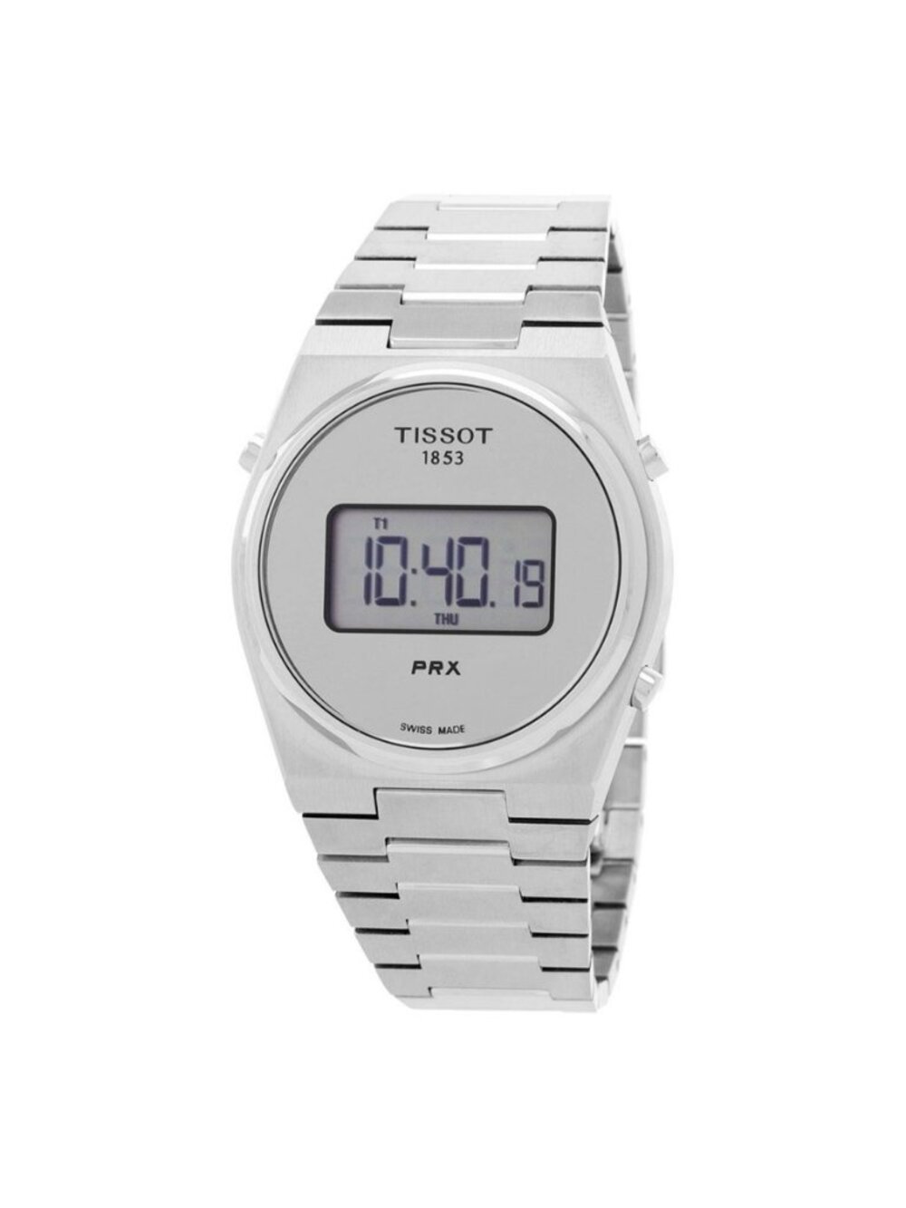 NWT Authentic Tissot PRX Digital Quartz Silver Dial Men's Watch